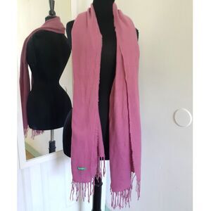United Colors of Benetton Pink Fringe Wide Scarf Shawl